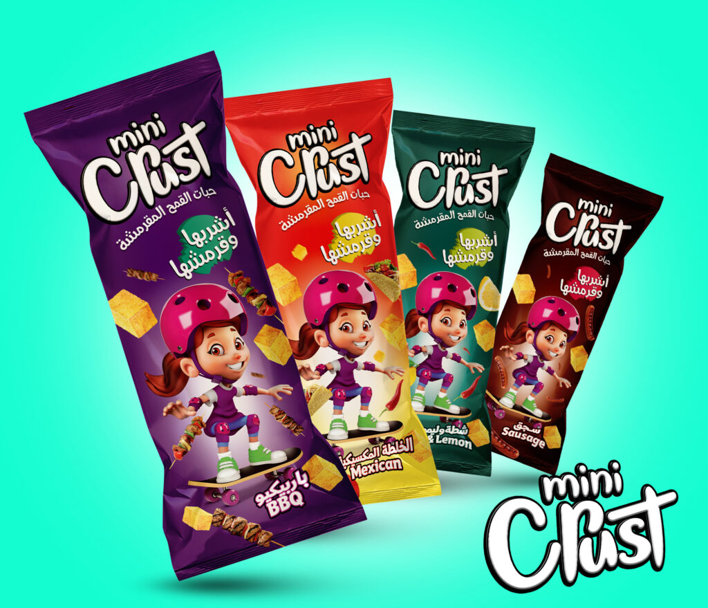 Mini Crust Snacks Packaging design